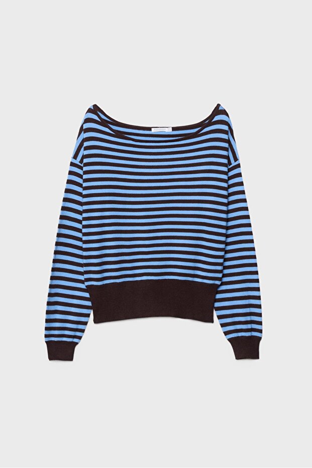 Geniş yaka triko kazak - 7