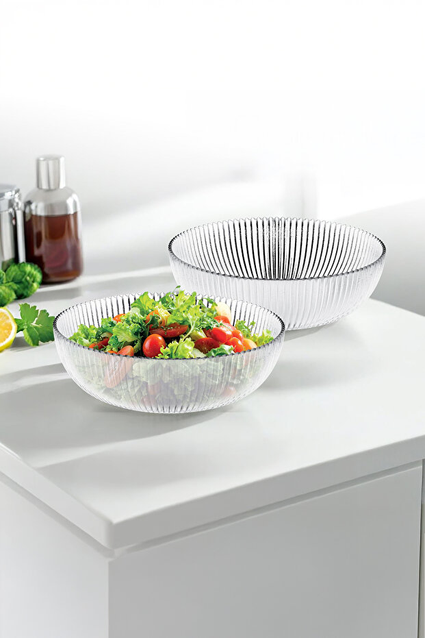 Rivella Glass Salad Bowl 20 cm – Set of 2