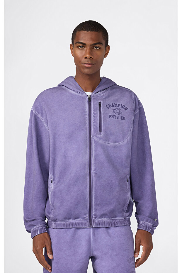 Athletics Full Zip Hoodie Sweatshirt Purple Men's Sweatshirt - 221751-Vs099