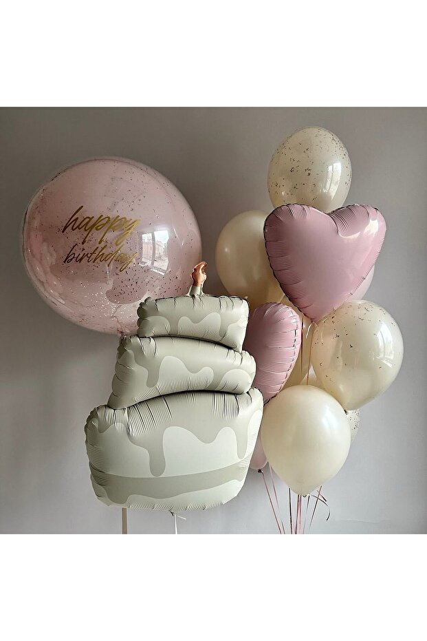 Retro Pasta Foil Balloon Heart and Jumbo Balloon Set 15 Pieces