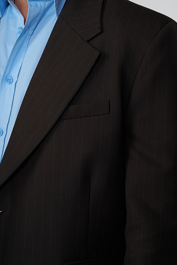 Çizgili Blazer Ceket - 3