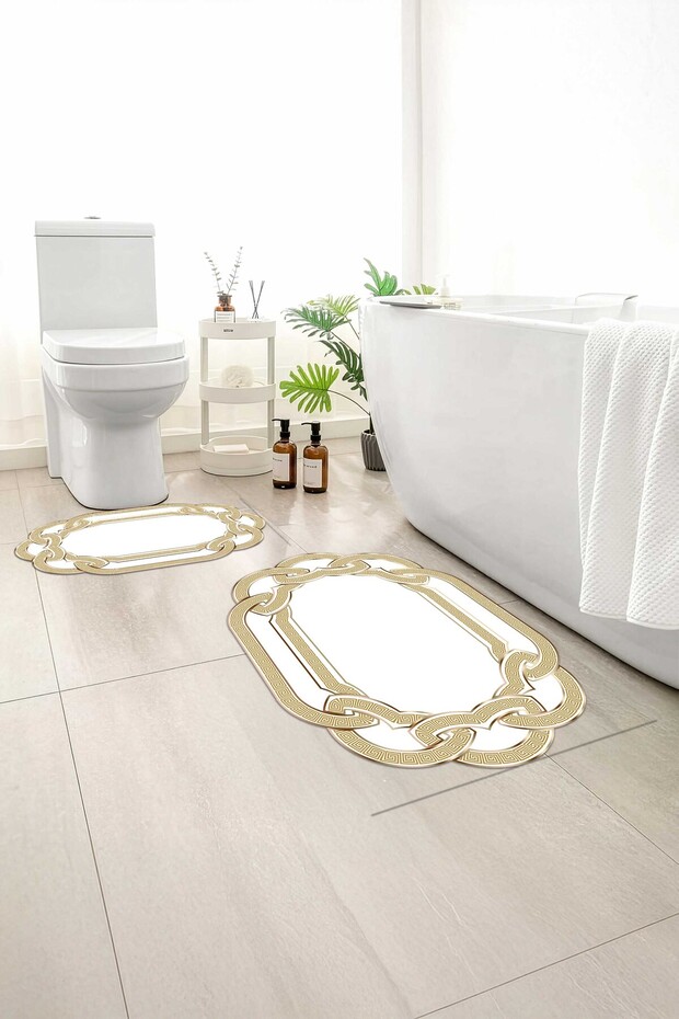 2-Pack Bath Mat, Soft Bathroom Rug, Non-Slip Backing, Washable - 60X100 - 50X60