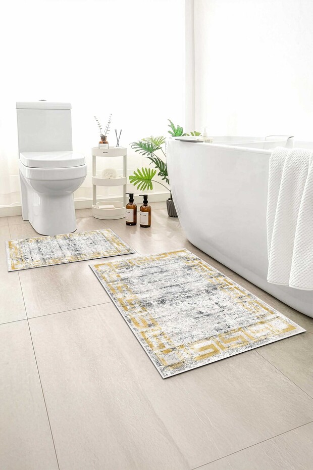 2-Pack Bath Mat, Soft Bathroom Rug, Non-Slip Backing, Washable - 60X100 - 50X60