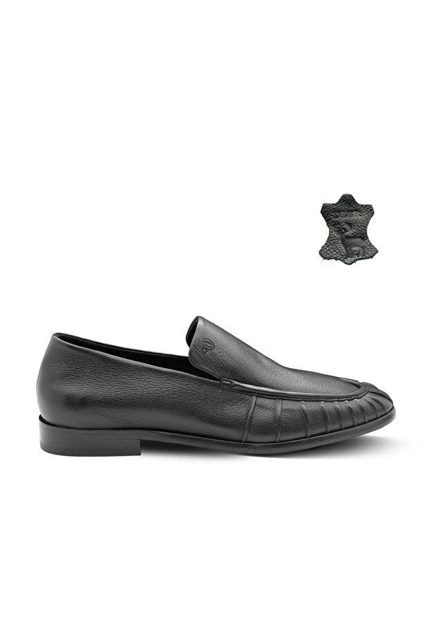 Genuine Deer Leather Men's Shoes Z455 Orj. Black Deer (Org.Black Deer)