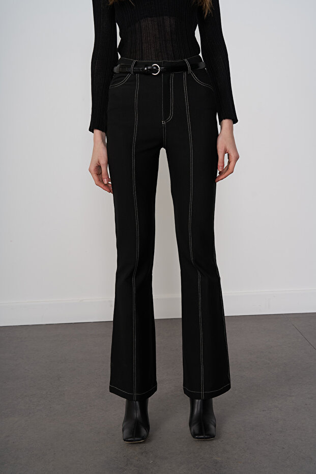 Kontrast Dikişli Pantolon - 3