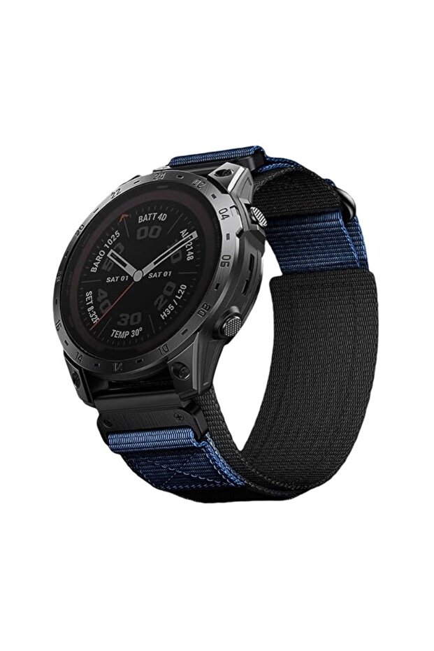 22mm Watch Band For Garmin Fenix E/Fenix8 AMOLED 47mm| Rugged Nylon Quick-Fit Watch Band | Blue