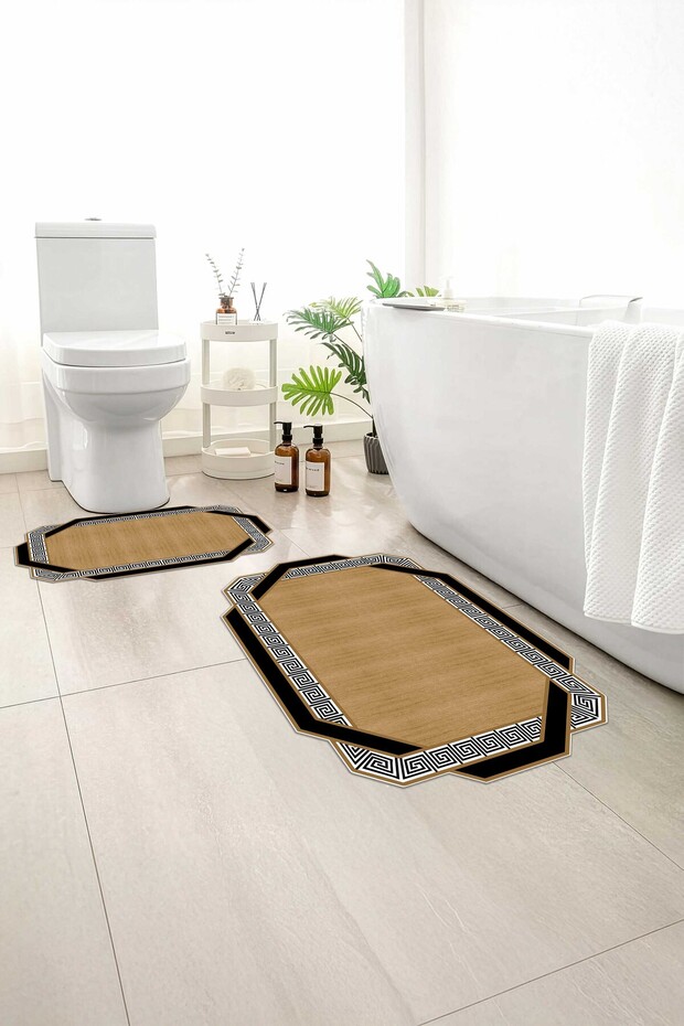 2-Pack Bath Mat, Soft Bathroom Rug, Non-Slip Backing, Washable - 60X100 - 50X60