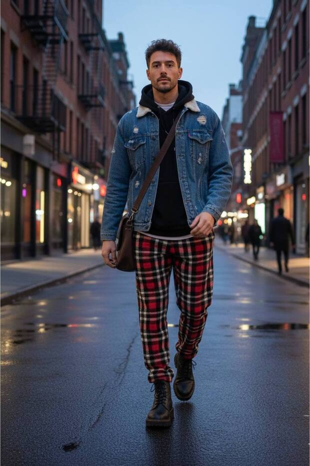 Men's and Women's (Unisex) Plaid Patterned Checkered Fleece Pants Suitable for Couples and as a Gift