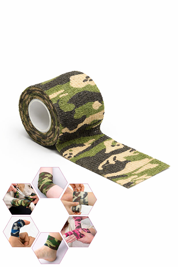 Camo Koban Bandage - Self Adhesive Bandage - Camouflage Koban Bandage - Elastic Bandage 5Cmx4.5 M.