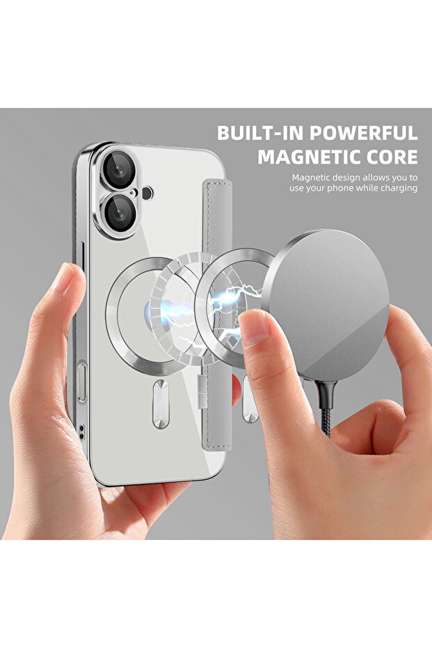 iPhone 16 Plus Case - SmartMag Book Case - Gray - 6