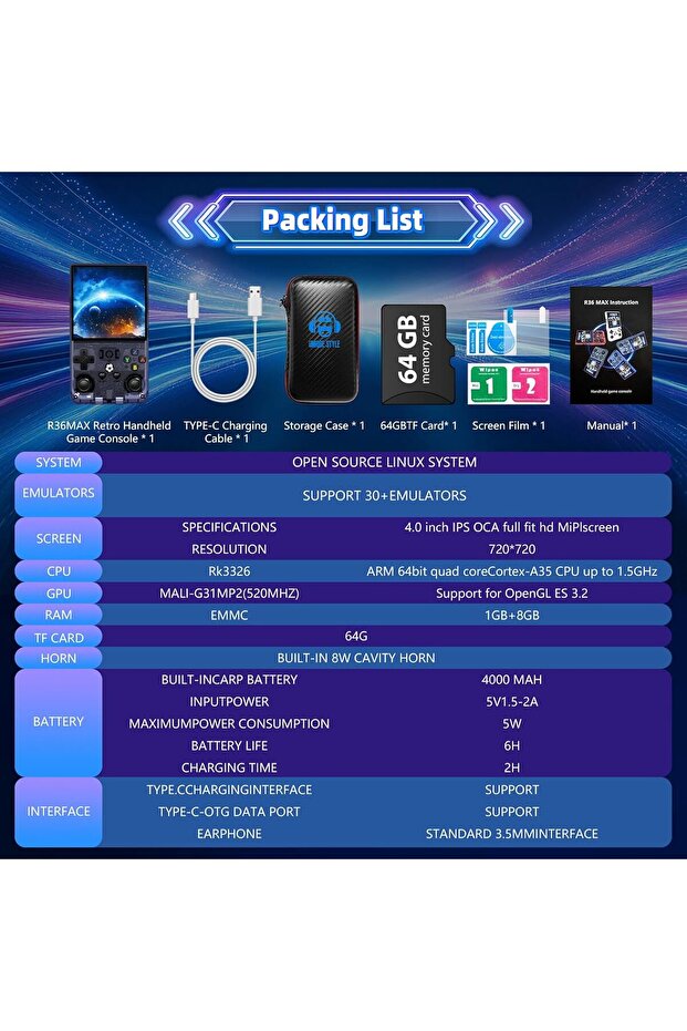جهاز ألعاب محمول كلاسيكي R36MAX - 8