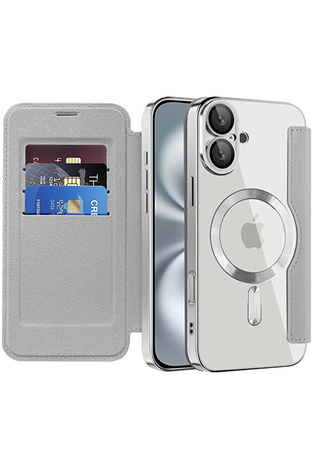 iPhone 16 Plus Case - SmartMag Book Case - Gray - 1