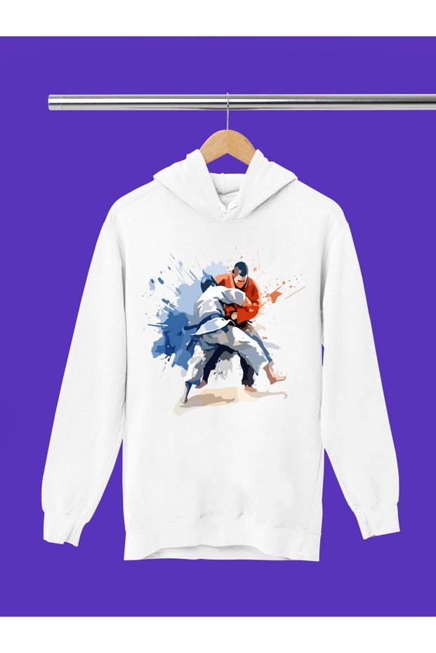 Judo Sports Printed 3 Yarn Quality Soft Texture Hooded Children's Sweatshirt