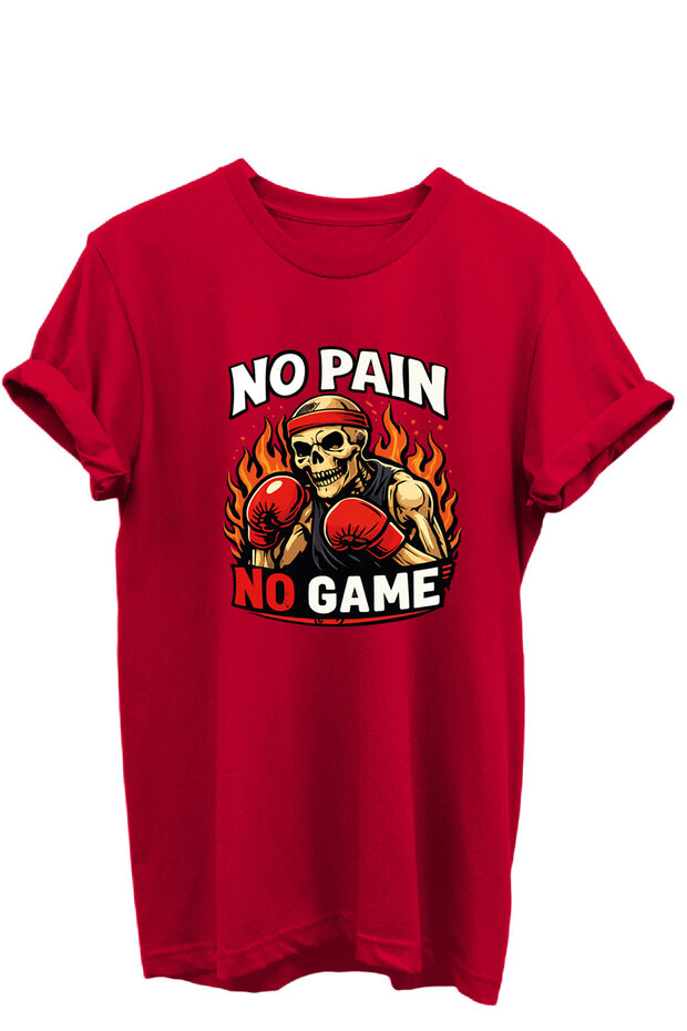 Gym Athlete Boxing No Pain No Game Printed Unisex Basic T-Shirt