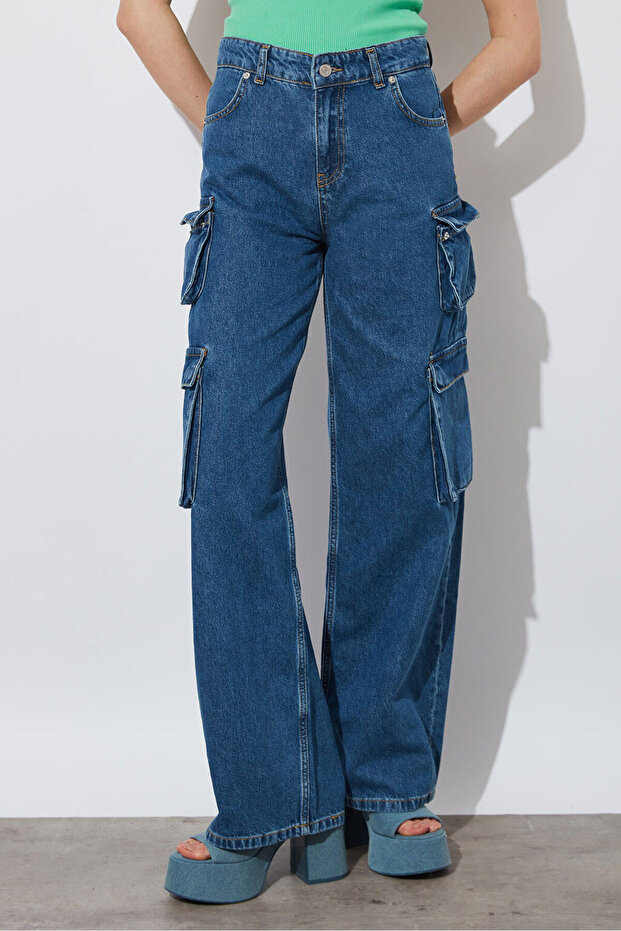 Denim Kargo Pantolon - 2