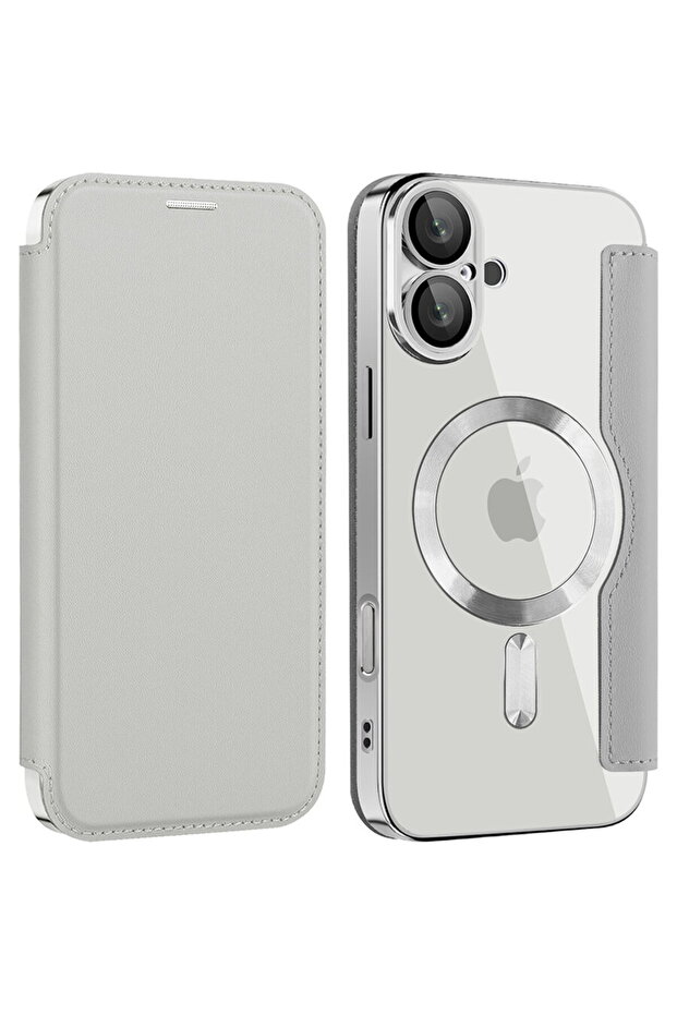 iPhone 16 Plus Case - SmartMag Book Case - Gray - 2