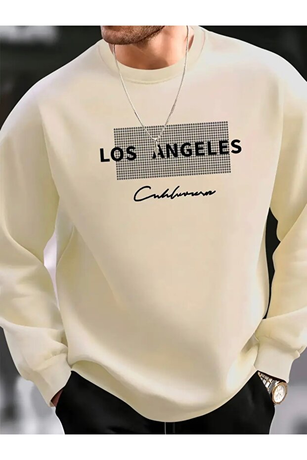 Los Angeles California Printed Oversize Unisex Women/Men Crop Sweatshirt