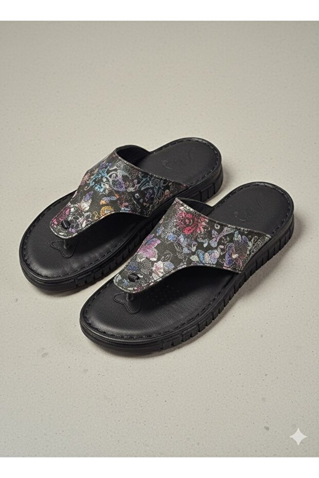 Noble 2010 Zenne Black Leather Slippers