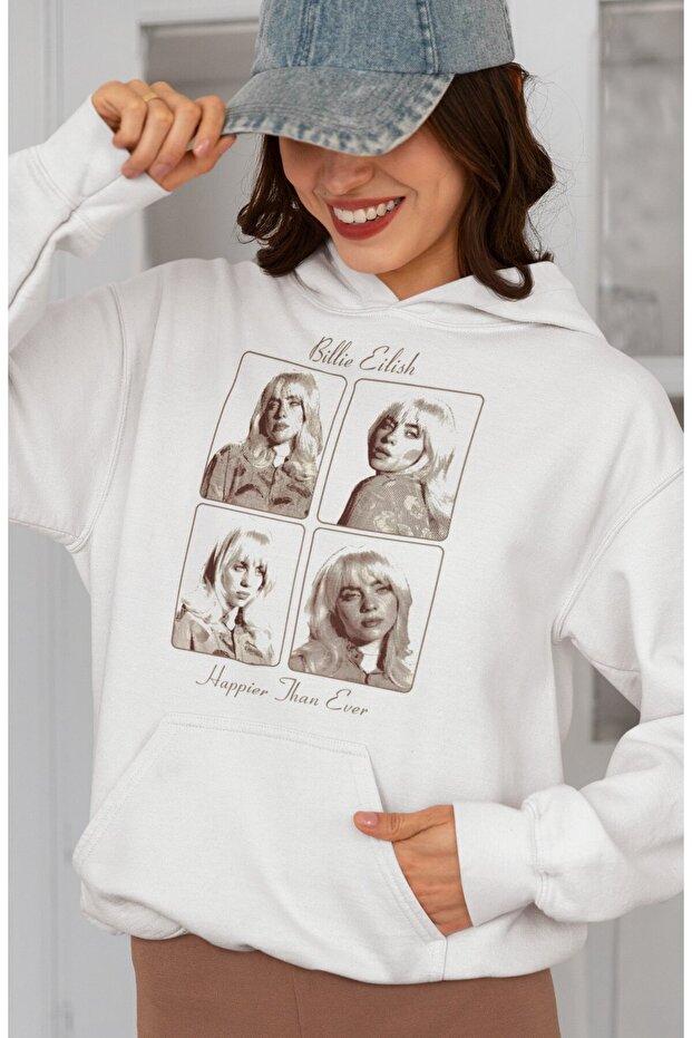 Design Billie Eilish Happier Than Ever Printed Unisex Oversized Singer Hoodie