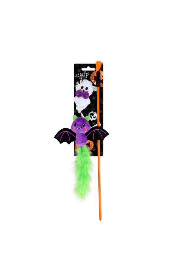 Naughty or Trick Cat Ghost & Bat Wand