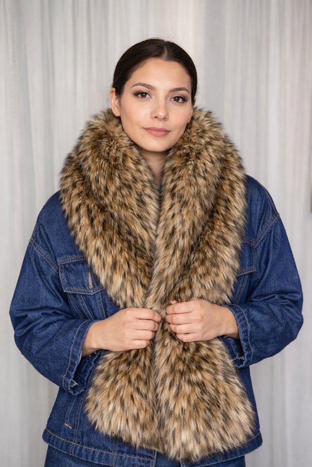 Pinterest Fur Scarf & Shawl Double-Sided Fur 160*20 cm (with Passing Detail)