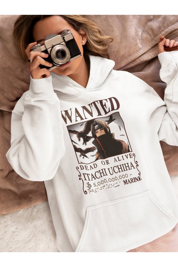 Wanted Itachi Uchiha Printed Unisex Oversized Naruto Anime Hoodie