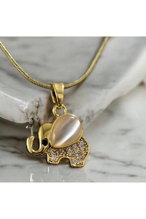 Fil Figürlü Çelik Kolye - 4