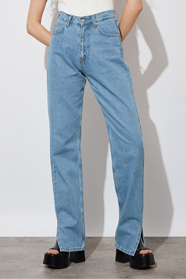 Yırtmaçlı Relaxed Jean - 2