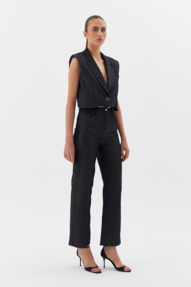 Denim Yelek Siyah - 2