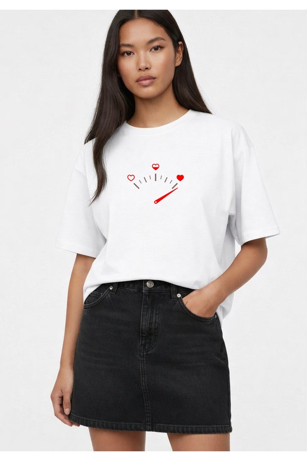 T-Shirt Oversized Comfortable Fit Love Display B Printed 100% Cotton