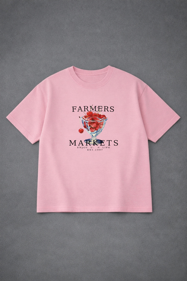 Farmers Markets Printed Oversized Cotton Unisex Tshirt - T-Shirt