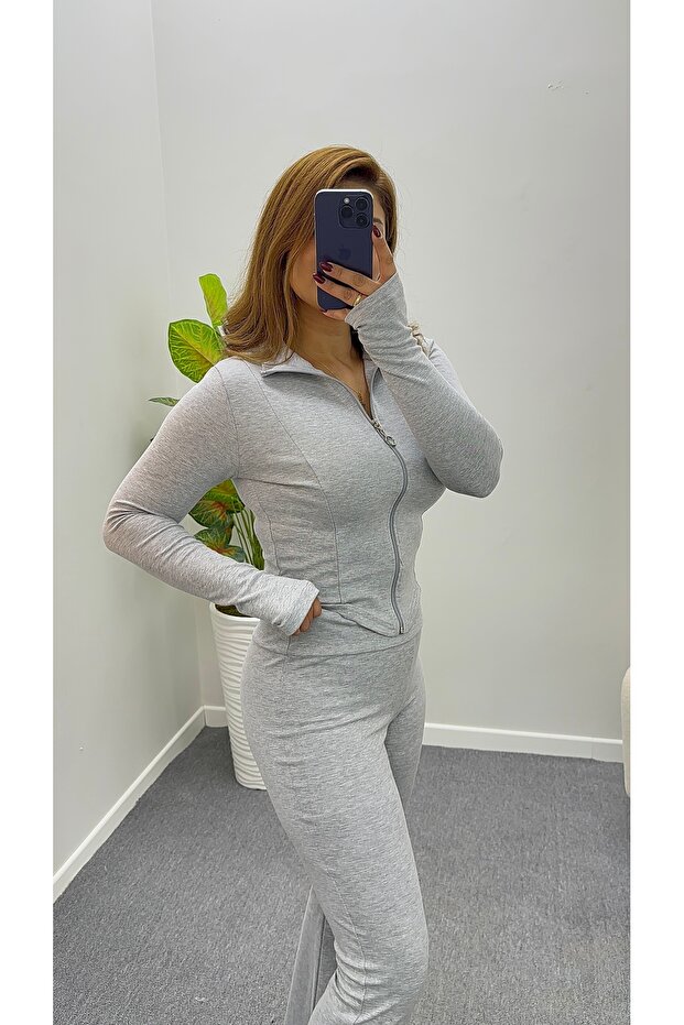 İSPANYOL PAÇA GRİ EŞOFMAN TAKIMI - 1