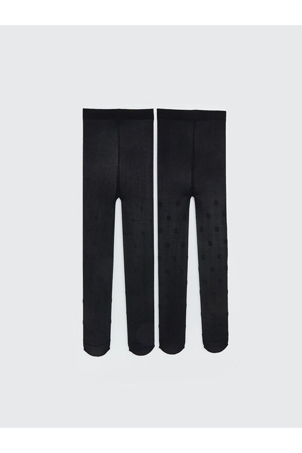 Esvab • Modern & Distinctive Embroidered Girls' Thin Pantyhose 2-Pack