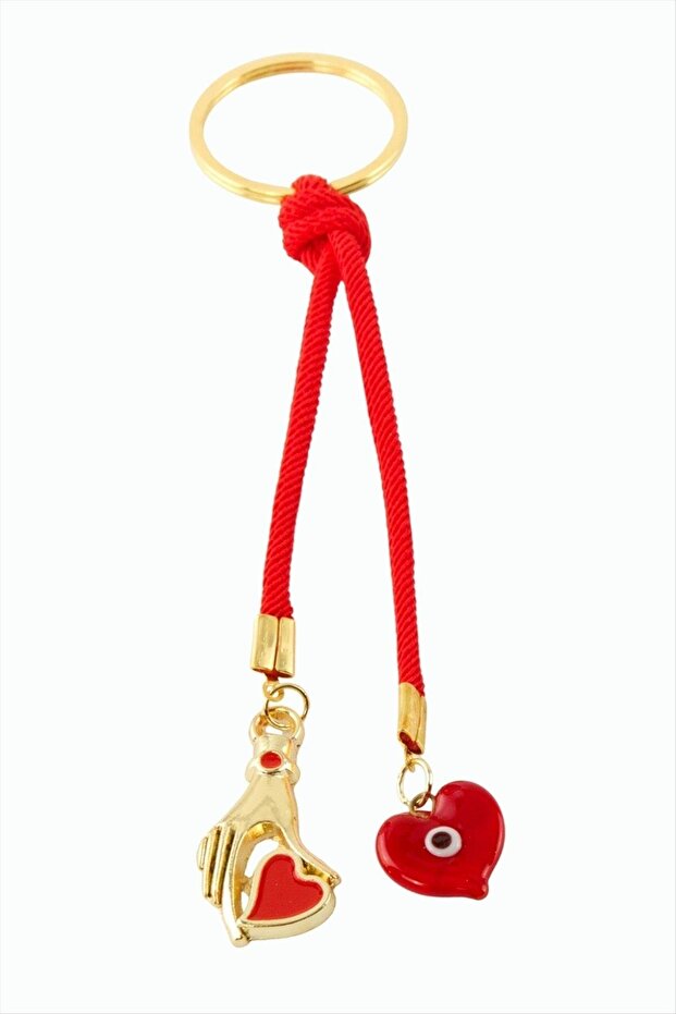 سلسلة مفاتيح على شكل قلب مع حبل زجاجي - 2