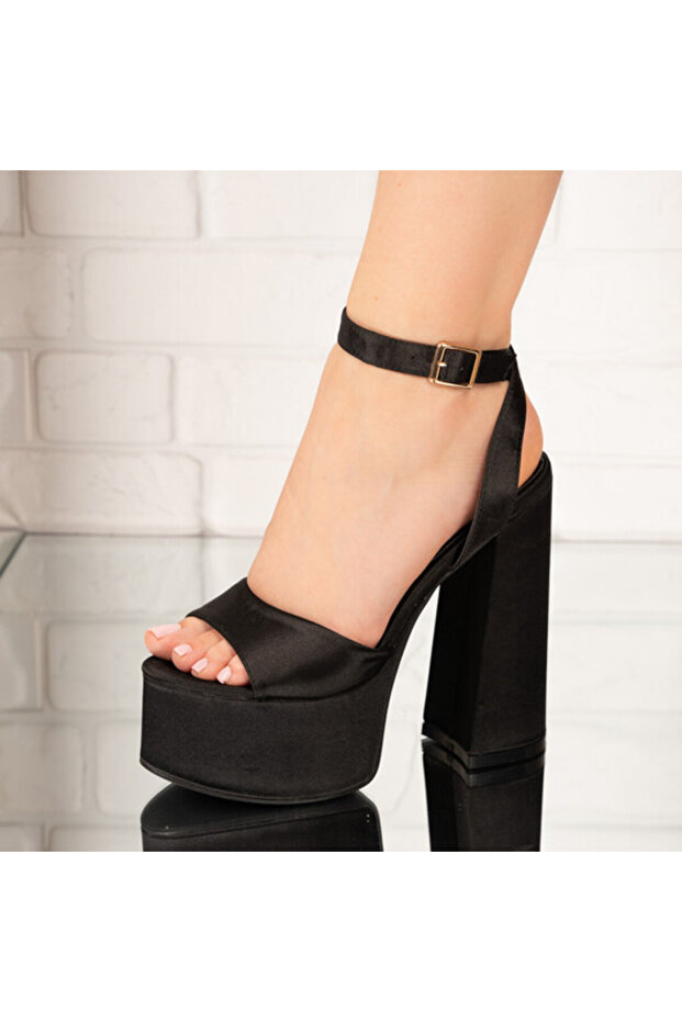 Sandale dama cu toc din satin Tinnfy - 1