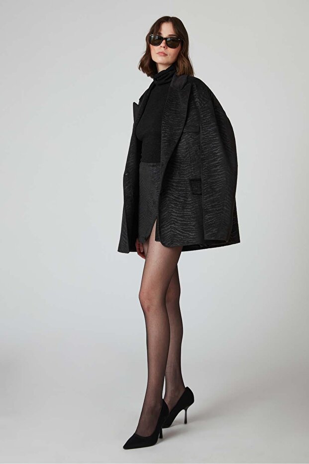 Baskılı Kadife Mini Etek - 2