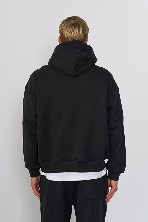 %100 Cotton Kapşonlu Sweatshirt - 4