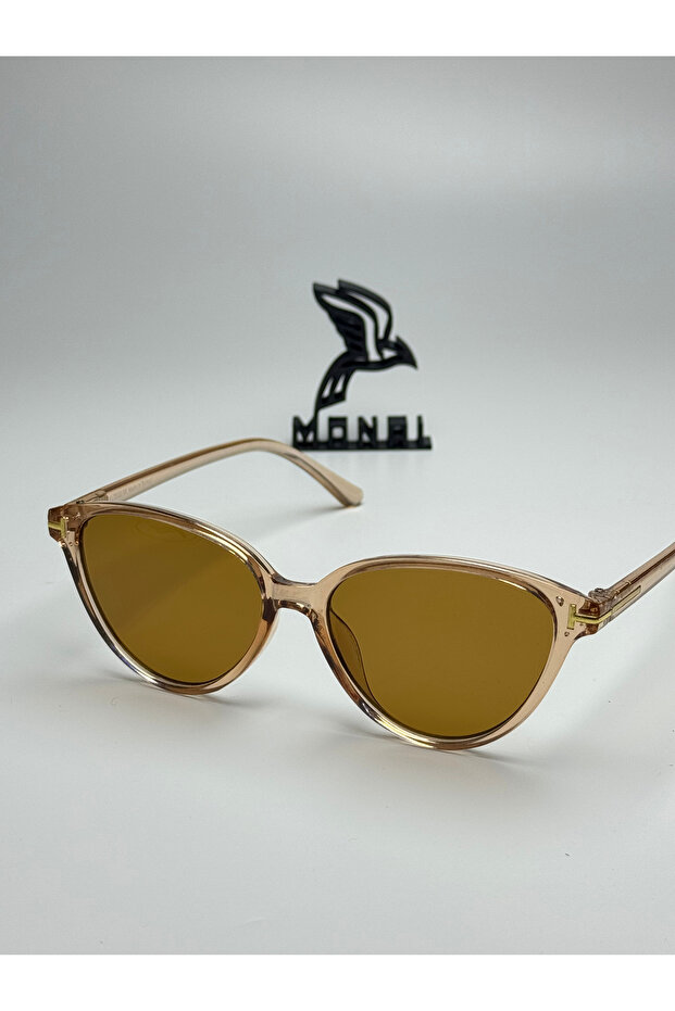 Tomy Nude Sunglasses Cateye Brown Glass Tinted