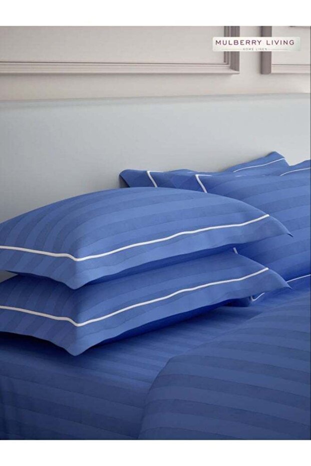 100% Cotton - 300Tc Elysian Stripes Set of 2 Pillow Covers (50X75 Cm) - Mediterranea