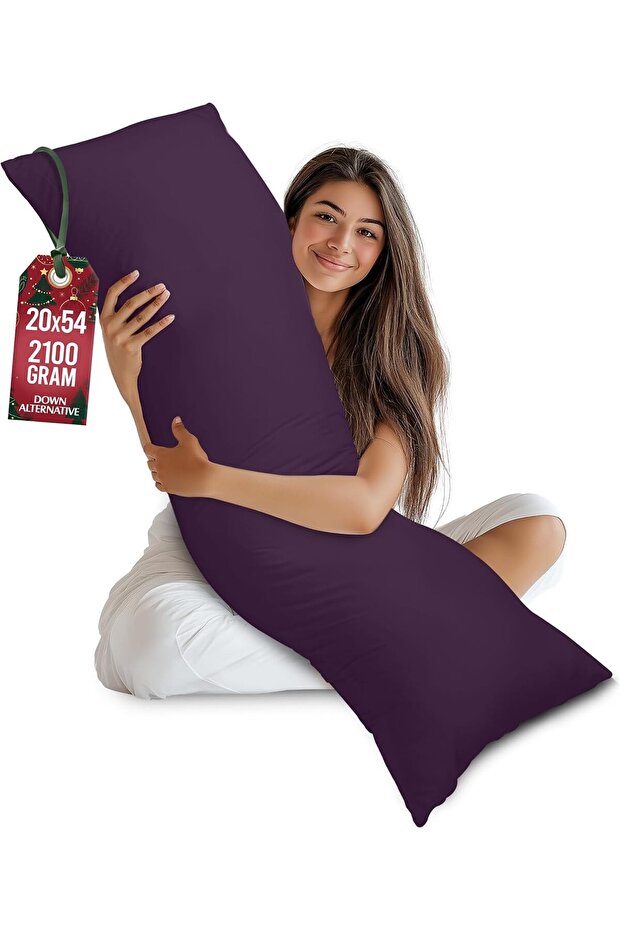 Ultra Soft Body Pillow - Long Side Sleeper Pillows For Use During Pregnancy - 100% Cotton