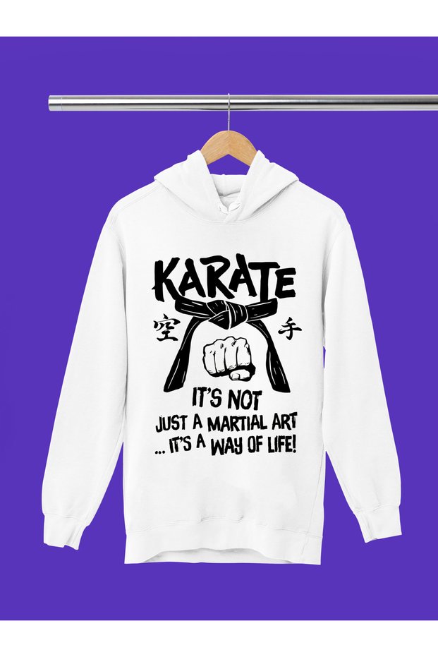 Karate Sports Printed 3 Yarn Quality Soft Texture Hooded Children's Sweatshirt