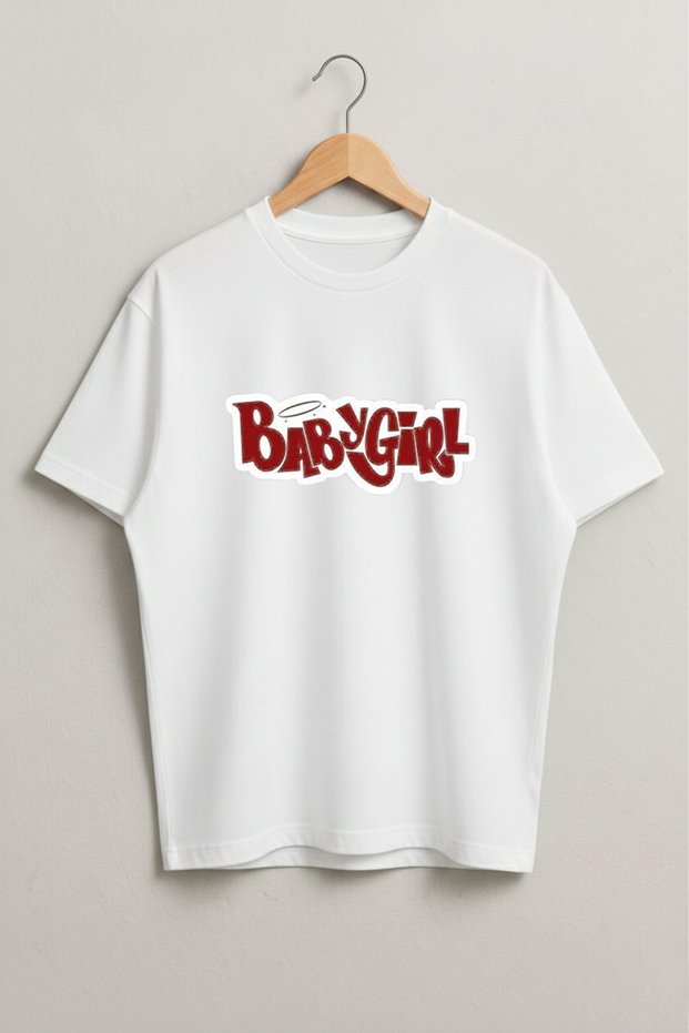 Babygirl Printed Oversized Cotton Women's Tshirt - T-Shirt