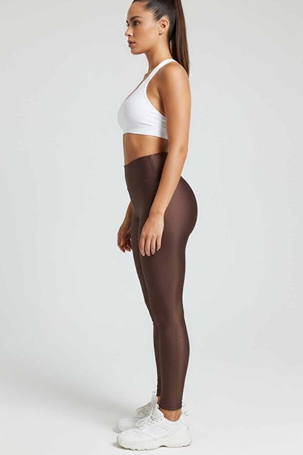 Women's High Waist Shaping Leggings & Shiny Textured