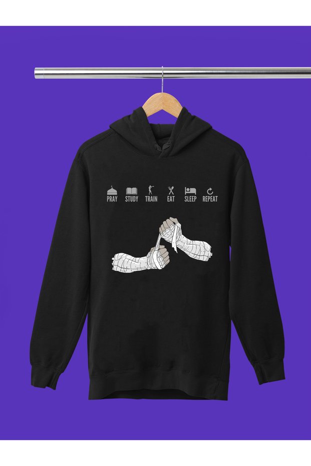 Motivation and Discipline Themed 3-Ply Quality Soft Texture Hooded Children's Sports Sweatshirt