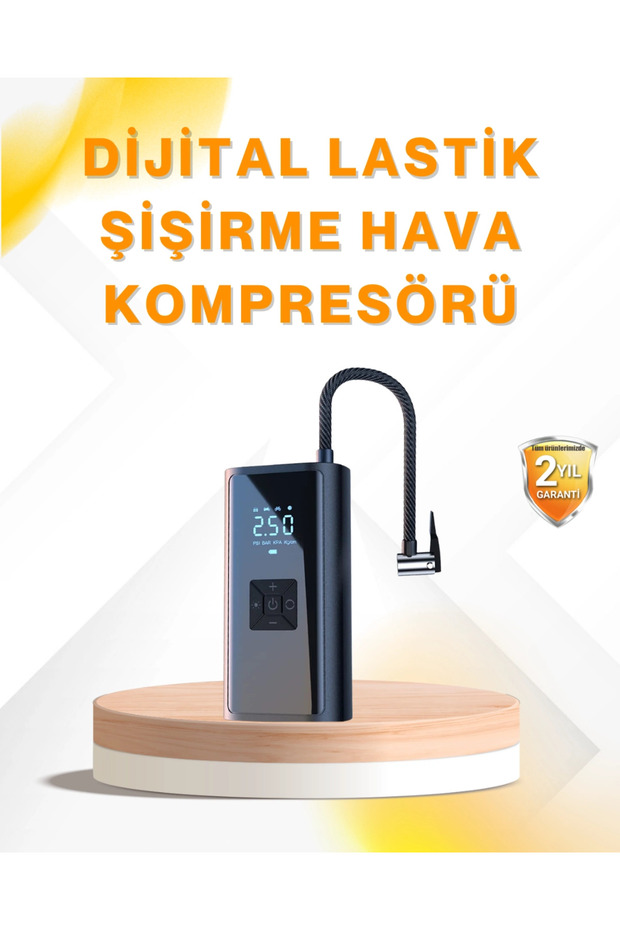 ضاغط هواء متعدد الوظائف مزود بمصباح LED وإضاءة SOS - 1