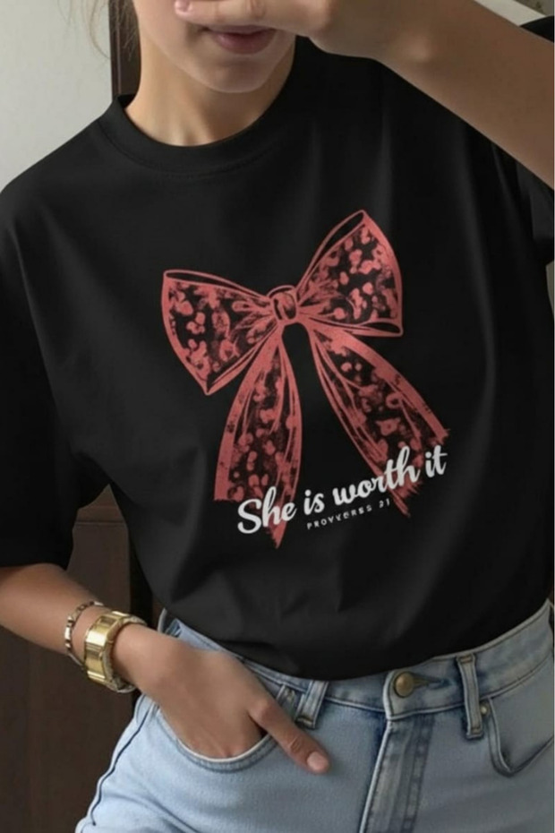 Ribbon Printed Unisex T-Shirt