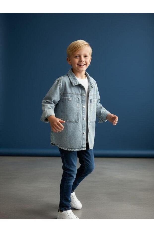 سترة جينز للأولاد مع جيوب - 8
