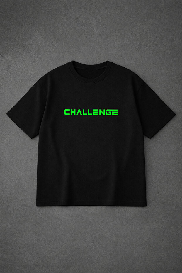 Oversized Comfortable Fit T-Shirt Challenge Printed Premium 100% Cotton