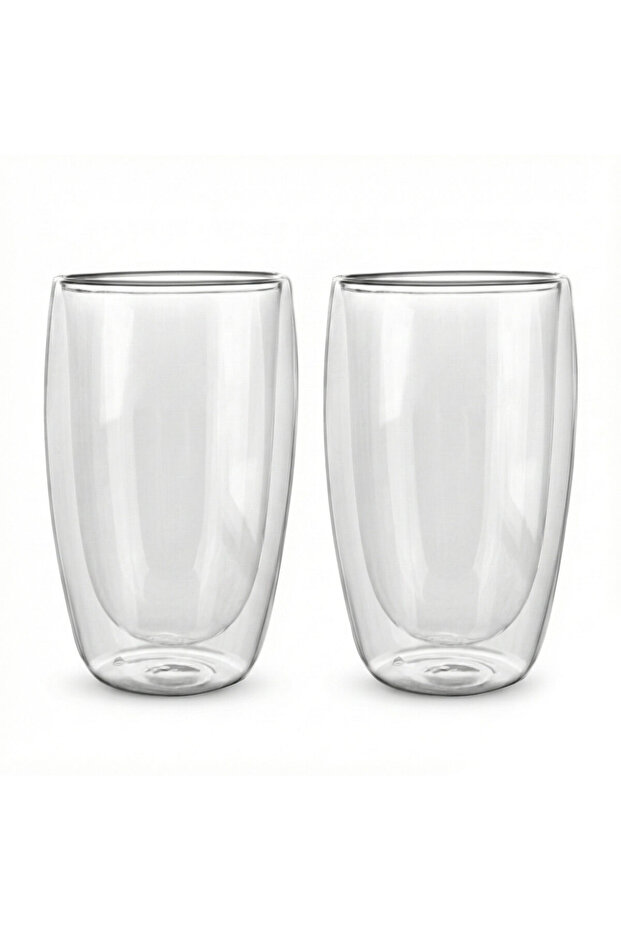 Borosilicate Glass Double Wall Glass 450ml Set of 2 | Transparent