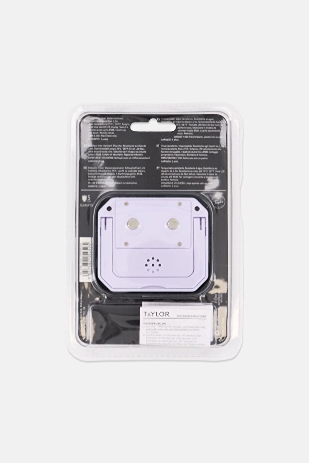 مؤقت رقمي احترافي للرش والقطرات مع إعدادات مستوى الصوت، أبيض - 2